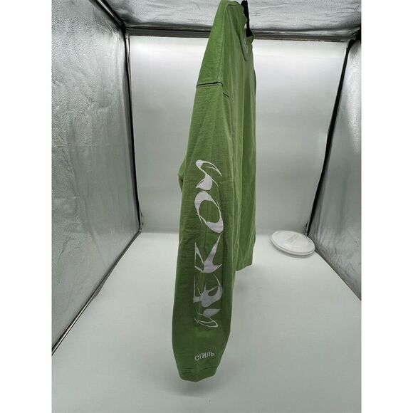 Heron Preston Men's Green Graphic Long Sleeve T-Shirt Size M - Picture 7 of 9